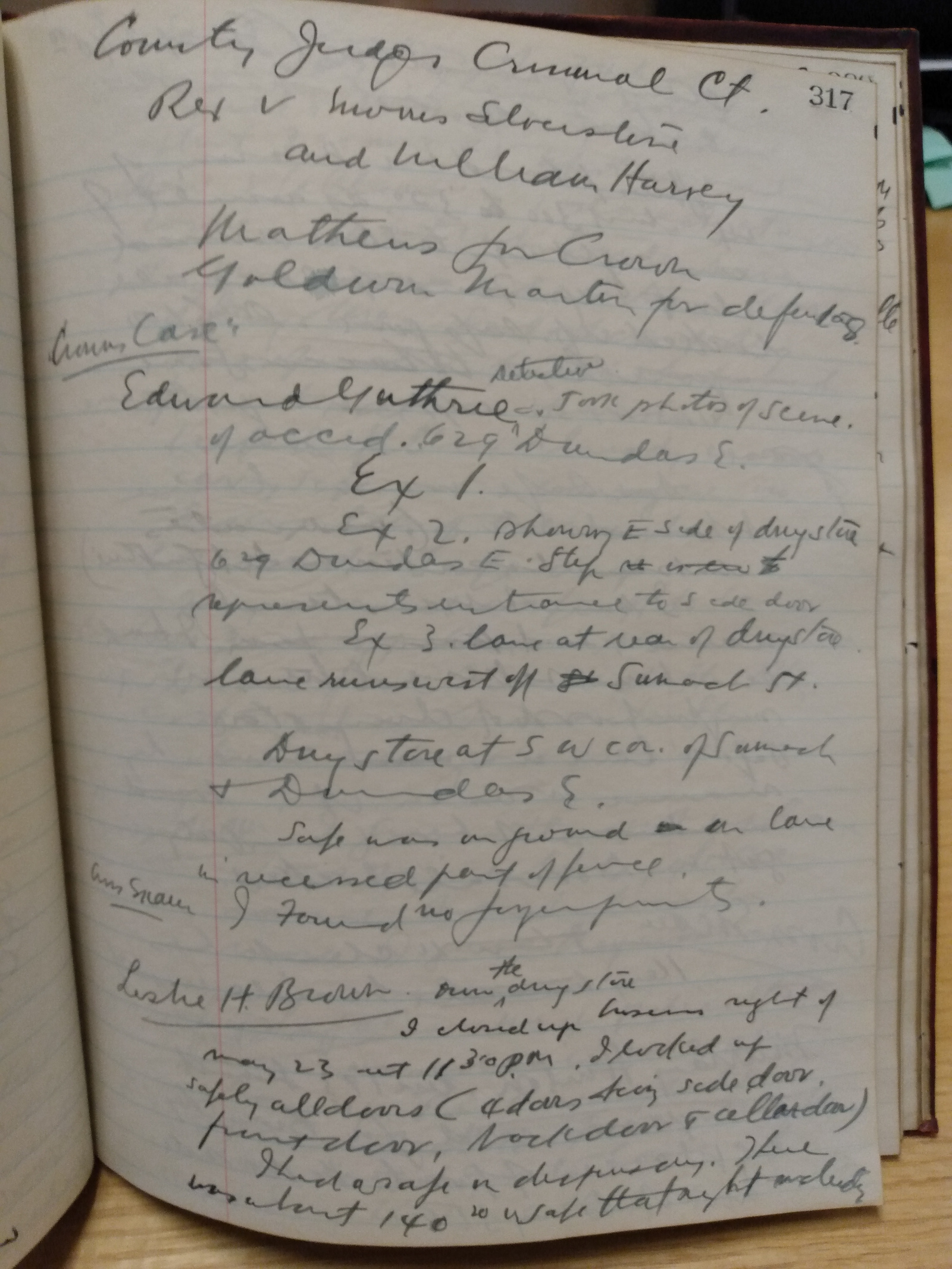 Page 1 of Judge Denton's bench book notes