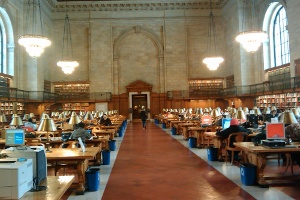The reading room at the main branch of the New York Public Library