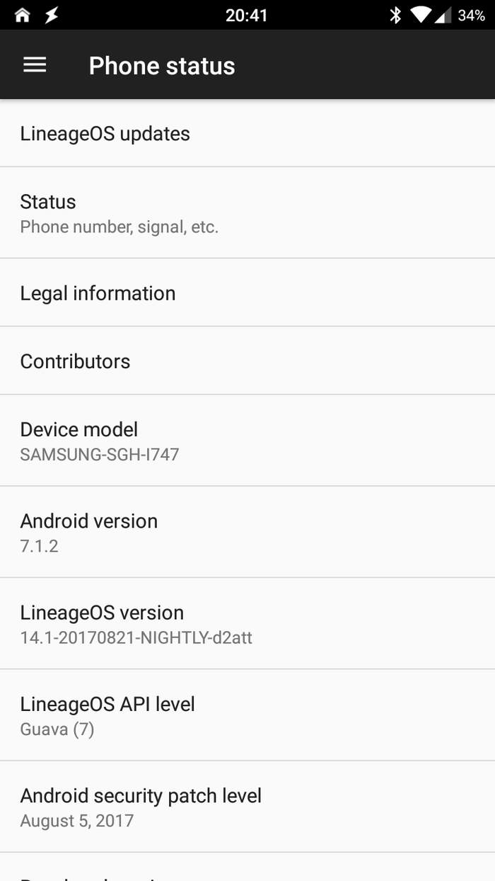 Up to date with LineageOS.