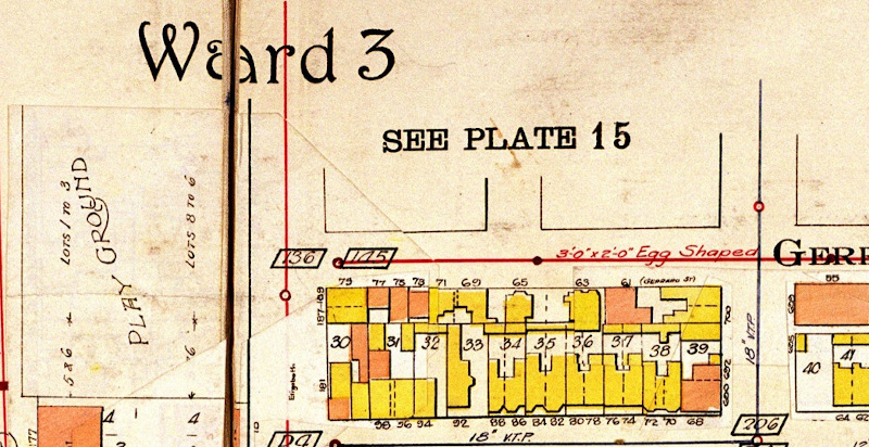 Goad's map of Gerrard St, south side